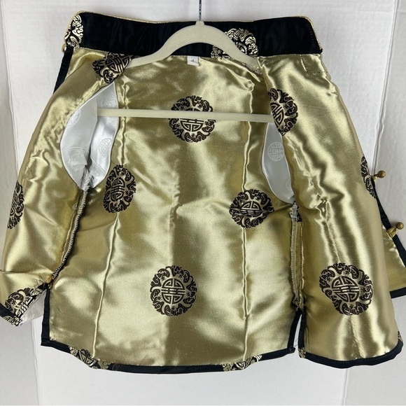 🩷 Kids, Tibetan traditional brocade top, Losar - black/white. - Picture 3 of 9